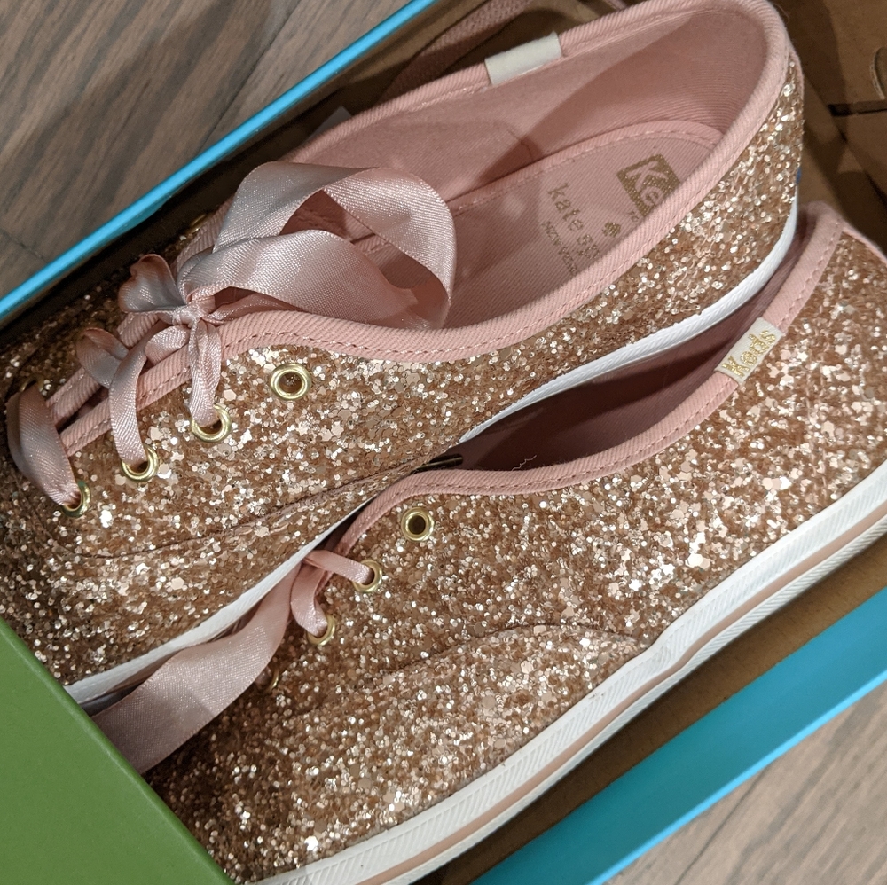 Kate Spade Rose Gold Glitter Keds